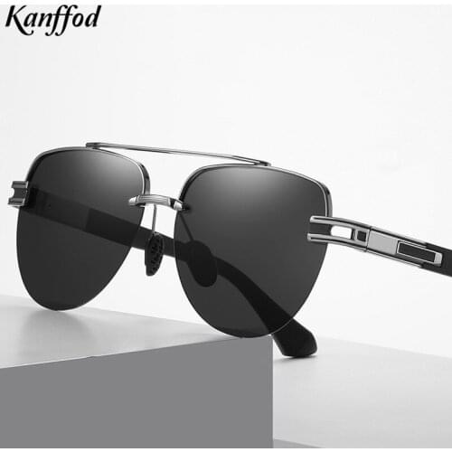 Kanffod 2021 New Design Pilot Sunglasses for Men Polarized Rimless Gradient Sun Glasses Women Men Summer Retro Eyewear Okulary