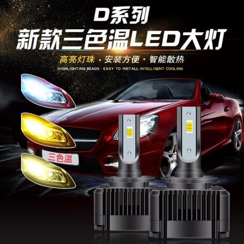 Lmusonu T6 Canbus D1 D2 D3 D4 Led Headlights For Car Auto Three Colors White Yellow Top Quality 10000LM