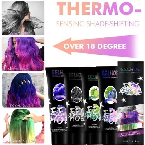 Thermochromic Color Changing Wonder Dye Mermaid Hair Dye Gray Hair Color Cream Thermo Sensing Shade Shifting Hair Color Wax Tool