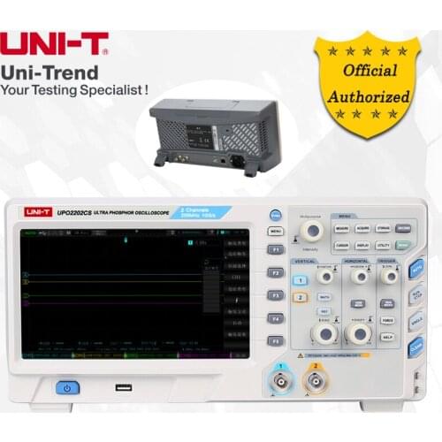 UNI-T UPO2202CS Ultra Phosphor Oscilloscope; 2 Channels, 200MHz Bandwidth, 1GS/s Sampling Rate, USB Communication