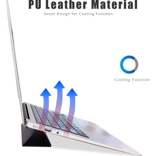 Universal Foldable Laptop Stand Tablet Stand Phone Stand holder Mini Ultra slim PU Leather lightweight