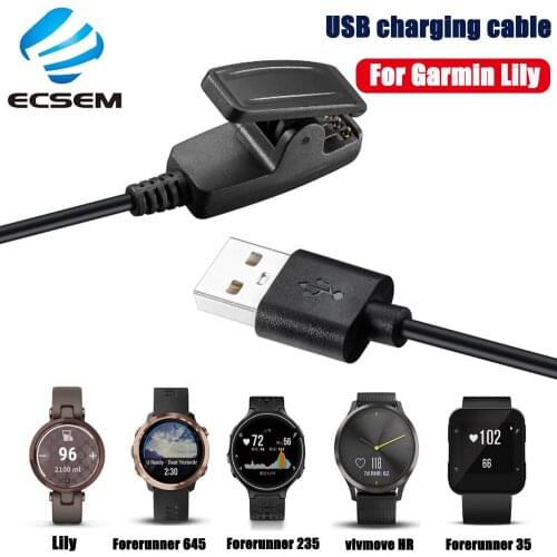 Charging cable dock for Garmin Lily Approach S20 smart watch USB charger wire accessories for vivomove HR forerunner 35/235/645
