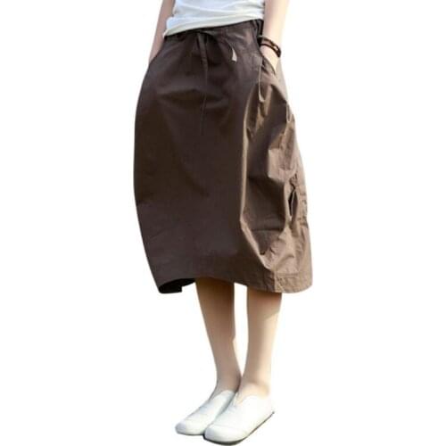 2021 Spring Summer Women Casual Skirt Large Size Long Skirt Female Cotton Bud Skirt Skirts Women LY338