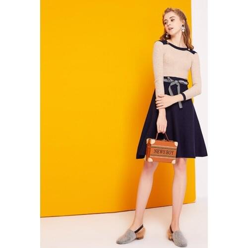 Women fastion A-line Mini Dress Knitted Sweater Dress 2017 New Autumn Winter Elegant Turtleneck Knitting Casual Dress