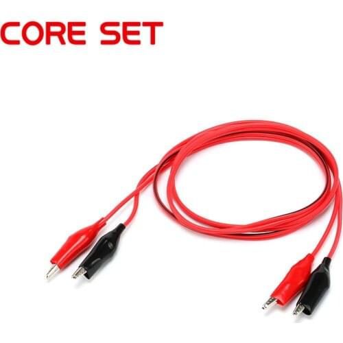 1pair 1meter Double Red and Black Alligator Jumper Clips Crocodile Cable Wire Test Leads