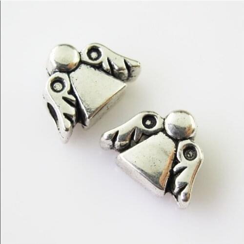 15 New Angel Charms Tibetan Silver Tone Lovely Wings Spacer Beads 10.5x13mm