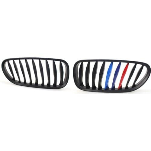 2Pcs For BMW Z4 E85 E86 03-08 M-Color Flat Black Front Kidney Sporty Style Grill