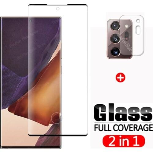 2 in 1 3D Full Glue Tempered Glass For Samsung Galaxy Note 20 Ultra Screen Protector Camera Film Samsun Note20 Protective Glass