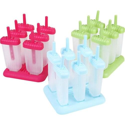 Large 6pcs Ice Lolly Cream Maker Mold DIY Popsicle Mould Frozen Yogurt Ice Box