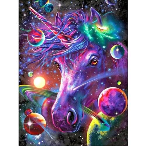 Diy 5d Full Diamond Embroidery Animal Square Round Diamond Painting Planet Unicorn Mosaic Furniture Decoration Hobby Gift