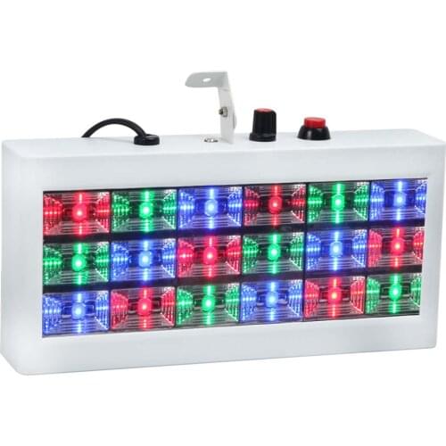 AUCD Mini Portable RGB Colorful 18 LED Strobe Lamp Beam Projector Par Lights Disco DJ Home Party Show Stage Flood Lighting X-S18