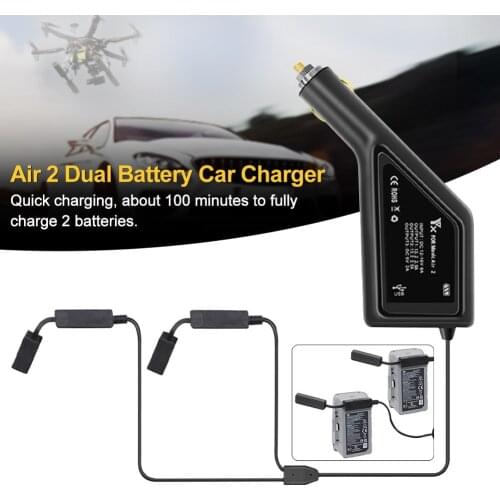 Outdoor Camping Car Charger Durable Dual Battery Practical Quick Charging Drone Accessories Lightweight USB Port For Mavic Air 2