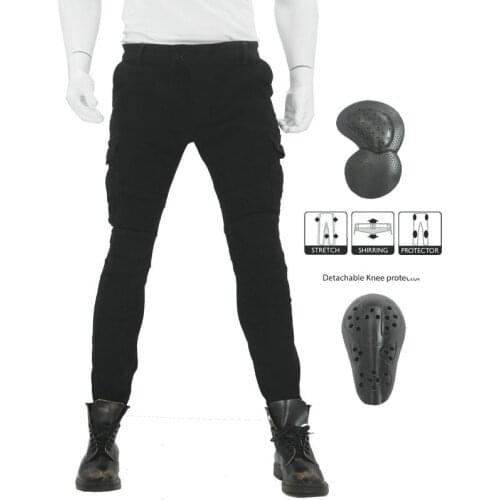 B06 Trousers motorcycle riding jeans have 4Pads Four seasons pants 06 black green with belt protective gear