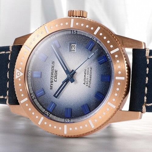 Bronze Watch Men Miyota 9015 Automatic Mechanical Wristwatch Sports 100M Diver Titanium Sapphire Crystal Clock Reloj Hombre 2021