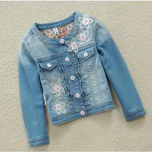 Girls denim jacket 2019 spring and autumn new childrens denim jacket childrens shirt