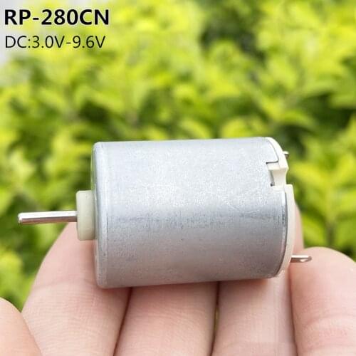 280 Electric Motor DC 3V-9.6V 20000rpm High Speed Strong Magnetic Carbon Brush Toys RP-280CN Motor Electric Car Model Making
