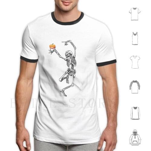 Pumpkin Delight T Shirt Cotton Men DIY Print Halloween Skeleton Pumpkins Trick Or Treat