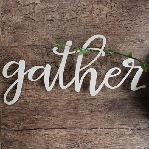 Gather Gia Serif Wood Cut Sign - Wood Sign Art, Wooden Sign, Laser Cut Wood, Wood Decor, Art Room Sign, Gather Sign, Rustic Sign