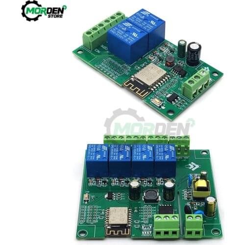 AC DC 5V/8-80V Power Supply ESP8266 WIFI 2 Channel 4 Channel Relay Module ESP-12F Development Board