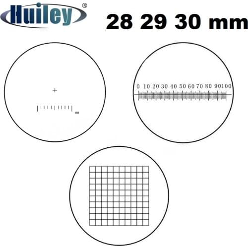 Micrometer Diameter 28mm 29mm 30mm Optical Glass Calibration Scale Cross Ruler Net Reticle Ruler f Microscope Testing Equipment