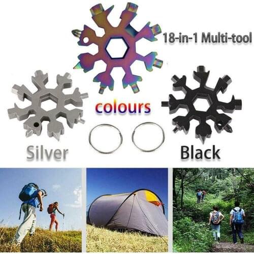 Wrench Multifunction Camping Outdoor Survive Tools Bottle Opener Screwdriver 18 In 1 Snowflake Snow Wrench Tool Spanner Hex