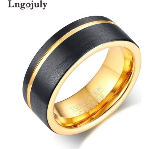 Top Quality 8MM Ring For Men Tungsten Carbide Rings Wedding Bands For Wedding Party Jewelry Engagement Tungsten Brushed Ring