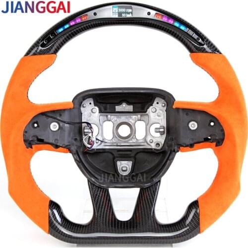 Custom Wheel Fit For Dodge Challenger Steering Wheel Led Shift 7 Colors Racing Wheel 2015-2019 Model
