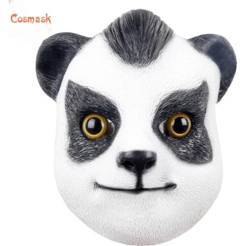 Cosmask Halloween Cute Latex Panda Head Mask Adult Dress Up Props Halloween Party Cosplay Panda Mask