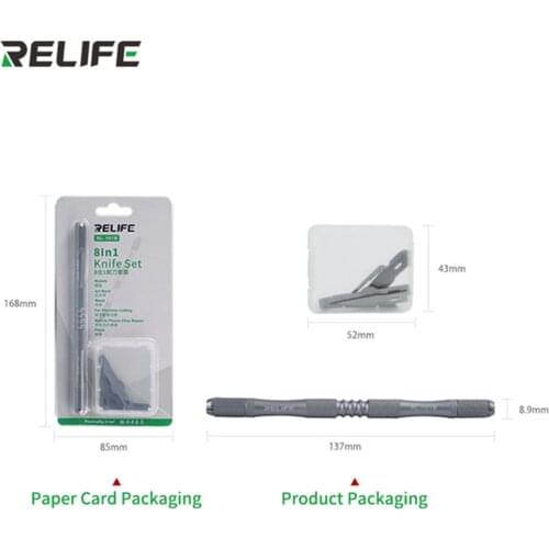 RELIFE RL-101B 8-in-1 knife Set For Mobile Phone Mainboard BGA PCB Chip IC Repair Degumming Spade Scraper Repair Tool