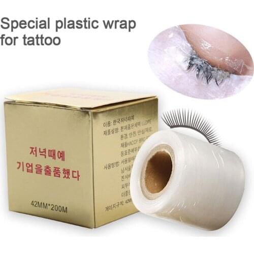 42mm*200m Tattoo Disposable Tattoo Tattoo Makeup Accessories Tattoo Cover Barrier Film Clear Plastic Film for Eyebrow Lips