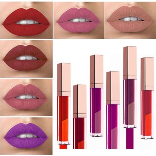 18 Colors Nude Matte Liquid Lipstick Customized Private Label Long Lasting Waterproof Cosmetics Makeup Matte Lip Gloss Wholesale
