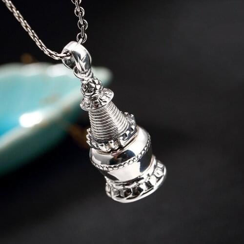 Buddha Gawu Box Pendant 925 Silver Original Pure S925 Silver Pendants for Jewelry Making Women Men Fine
