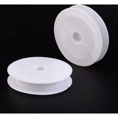 10pcs White Plastic Empty Spools for Wire Thread Bobbins Jewelry Tools, 83x16mm