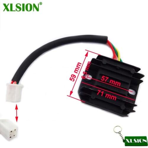 XLSION Voltage Regulator Rectifier 12V 4 Wires For 150cc 200cc 250cc Engine Chinese ATV Quad Pit Dirt Bike GY6 Moped Scooter