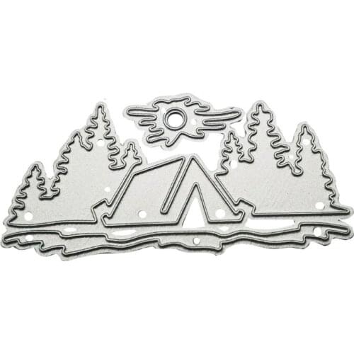 Camping Tent Woods Carbon Steel Cutting Dies DIY Scrapbooking Photo Album Embossing Paper Cards