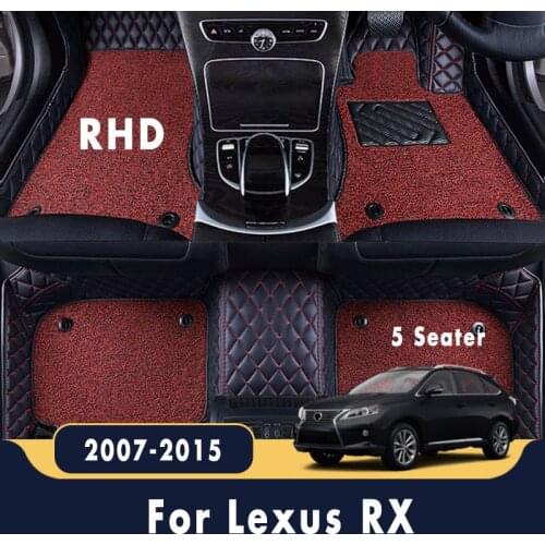RHD Double Layer Wire Loop Carpet For Lexus RX 2015 2014 2013 2012 2011 2010 2009 2008 2007 5 Seater Car Floor Mats Accessories