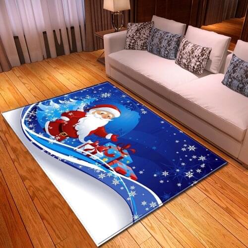 Nordic Christmas Parlor Decor Mat Xmas 3D Printing Kids Play Area Rugs Flannel Gothic For Home Living Carpets Bedroom Room Large