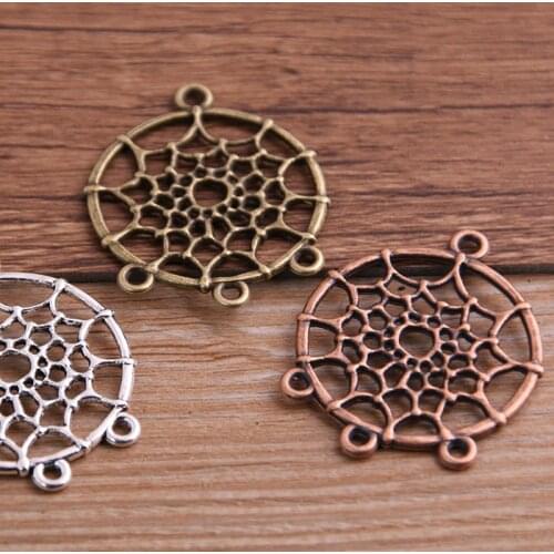 10PCS 28*34mm Metal Alloy Dream Catcher Connector For Diy Jewelry Dream Catcher Pendant Charms Diy Making