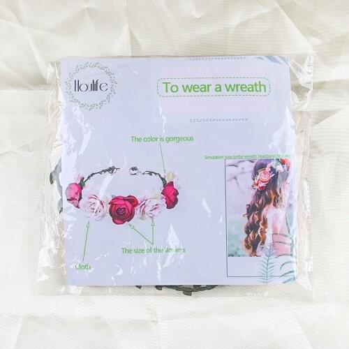 Houlife (battery included) Flash 10 flower 10 lamp color glow garlands headpiece -1