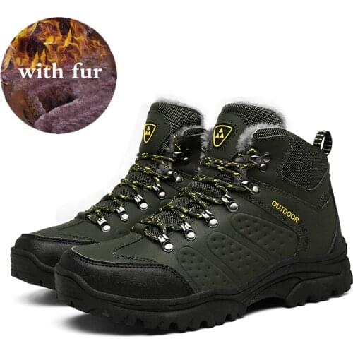 Vogue Men High Top Hiking Shoes Pop Durable Waterproof Anti-Slip Outdoor Climbing Trekking Shoes Military Tactical Boots