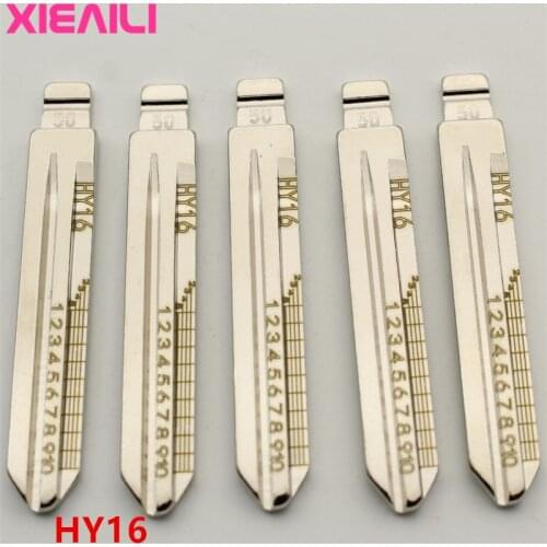 XIEAILI 50Pcs NO.50 HY16 Engraved Line Key Blade Scale Shearing Teeth Uncut Key Blade For Hyundai Elantra For Kia S607