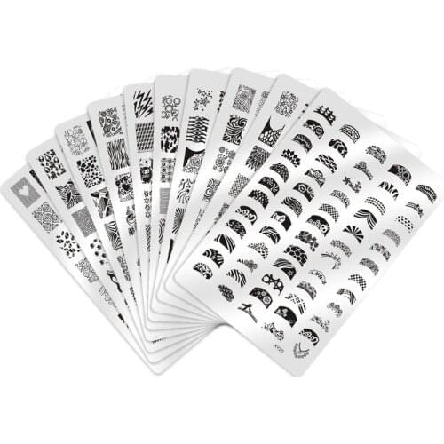 1Pc 14.5x9.5cm Big Size Nail Art Templates Stamping Plate Multi-Design Heart Flower Lips Stamp Templates Plates Image Plate