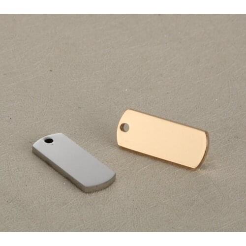 10pcs/Lot Stamping Blank Charm Stainless Steel Rectangle Bar DIY Pendant Making Necklace Bracelet 8*20mm