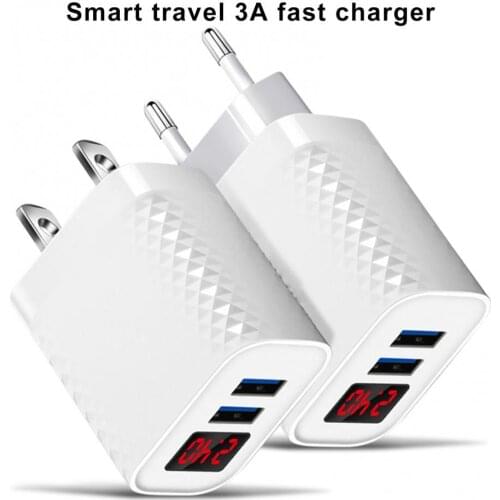 2 USB Ports QC3.0 3A number reveals Fast Charging Mobile Phone Quick Charger Adapter EU/US Plug For iPhone Samsung Xiaomi