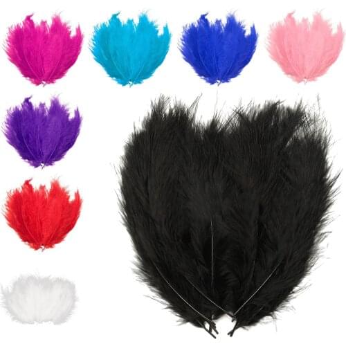200 x Fire chicken feather Pointed tail velvet feathers 10-15cm white
