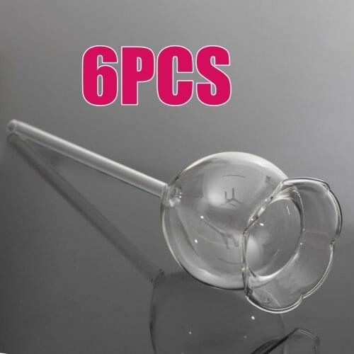 6Pack Plant Waterer Self Watering Globes, Flower Shape Transparent Mini Durable Clear Glass Bulbs
