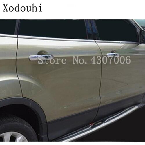 For Ford Kuga Escape 2013 2014 2015 2016 Car Body Cover Protect Stick Frame Lamp Trim ABS Chrome Door Handle Armrest 8pcs