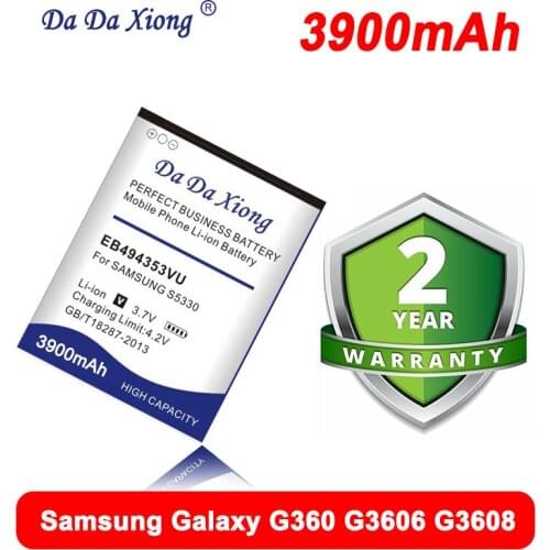 Da Da Xiong 3800mAh EB494353VU Battery for Samsung Galaxy Mini S5750 S5570 s5250 S7230/E S5330 C6712 S5578 I559 I339 Batteries