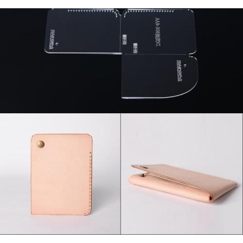 Acrylic Stencil 1 Set Wallet Leather Template Card package For Handwork Leather Craft Sewing Pattern Tools Accessory Purse DIY