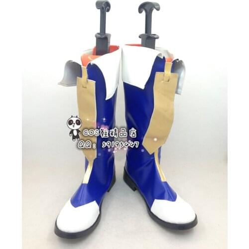 BlazBlue Noel Blue Halloween Long Cosplay Shoes Boots X002